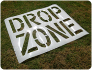 custom cut drop zone Plastic stencil