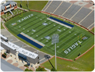 Georgia Southern College football field paint facility.