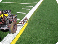 Application removable paint on Synthetic Field Turf.