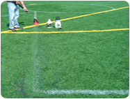 Easily Remove unwanted Soccer Lines from synthetic turf soccer fields.