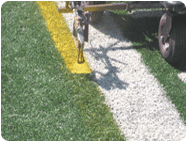 Spray Athletic Field Lines Logos on Synthertic Field Turf