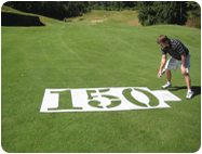 Number Stencils for marking Yardage on Golf Course Fairways